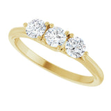 14K Gold Round Lab-Grown Diamond Three-Stone Anniversary Band – 3/4 CTW - Yellow Gold - view 5
