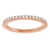 14K Gold Round Lab-Grown Diamond French-Set Anniversary Band – 1/3–1 CTW - Rose Gold - view 3