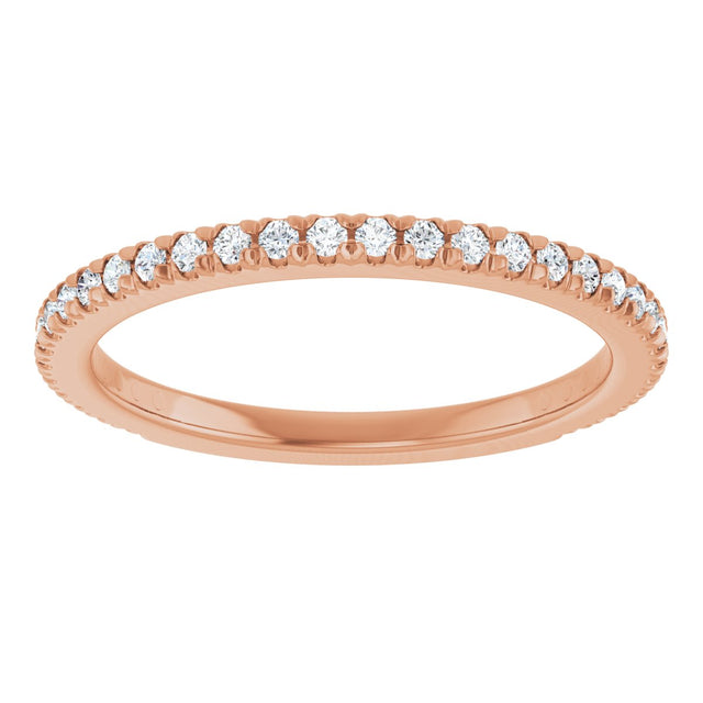 14K Gold Round Lab-Grown Diamond French-Set Anniversary Band – 1/3–1 CTW - Rose Gold - view 3