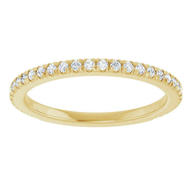 14K Gold Round Lab-Grown Diamond French-Set Anniversary Band – 1/3–1 CTW - Yellow Gold - view 3