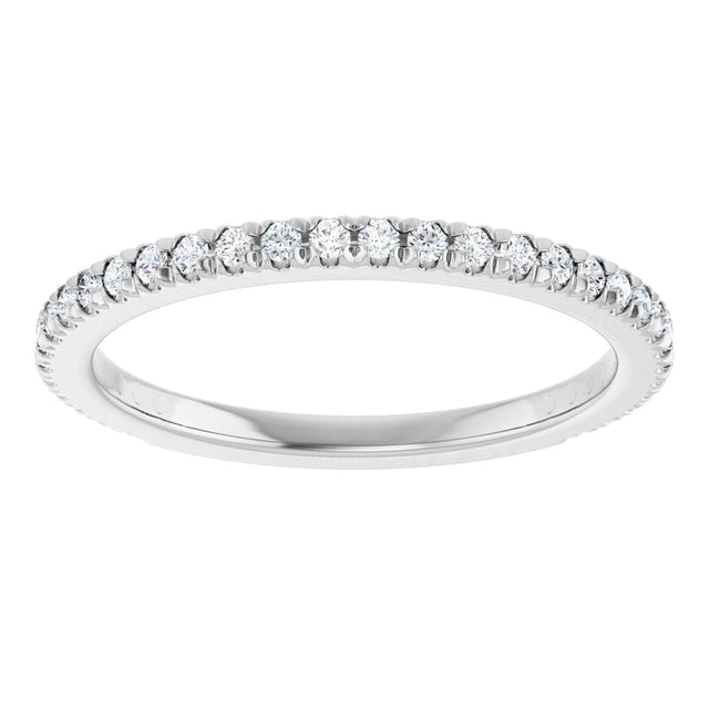 14K Gold Round Lab-Grown Diamond French-Set Anniversary Band – 1/3–1 CTW - White Gold - view 3
