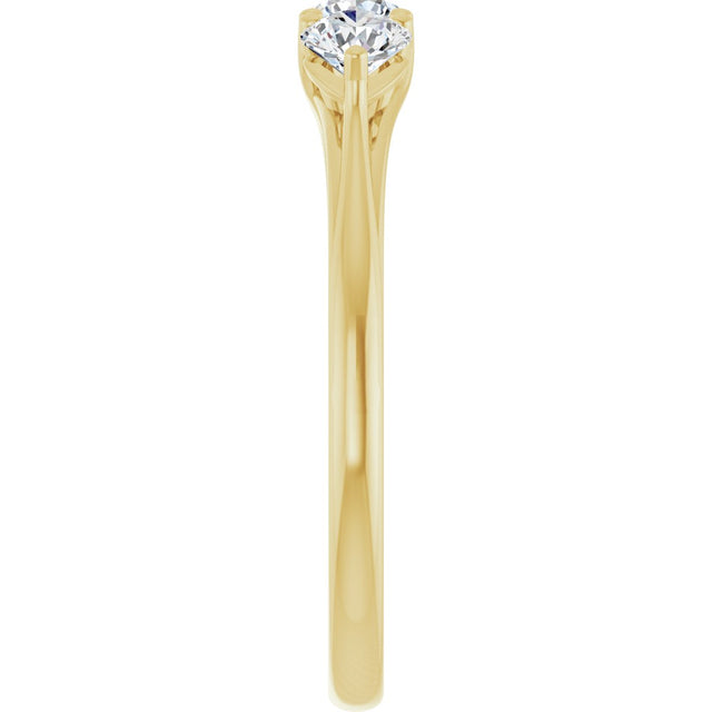 14K Gold Round Lab-Grown Diamond Three-Stone Anniversary Band – 3/4 CTW - Yellow Gold - view 4