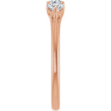 14K Gold Round Natural Diamond Three-Stone Anniversary Band – 5/8 CTW - Rose Gold - view 4