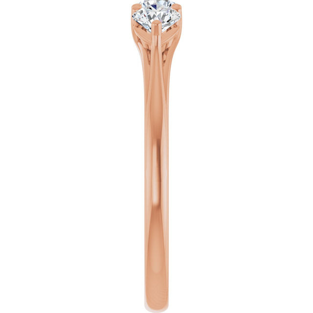 14K Gold Round Natural Diamond Three-Stone Anniversary Band – 5/8 CTW - Rose Gold - view 4