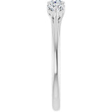 14K Gold Round Lab-Grown Diamond Three-Stone Anniversary Band – 3/4 CTW - White Gold - view 4