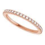14K Gold Round Lab-Grown Diamond French-Set Anniversary Band – 1/3–1 CTW - Rose Gold - view 5
