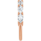 14K Gold Oval Natural Diamond Shared-Prong Anniversary Band – 1 3/4–2 1/5 CTW - Rose Gold - view 4