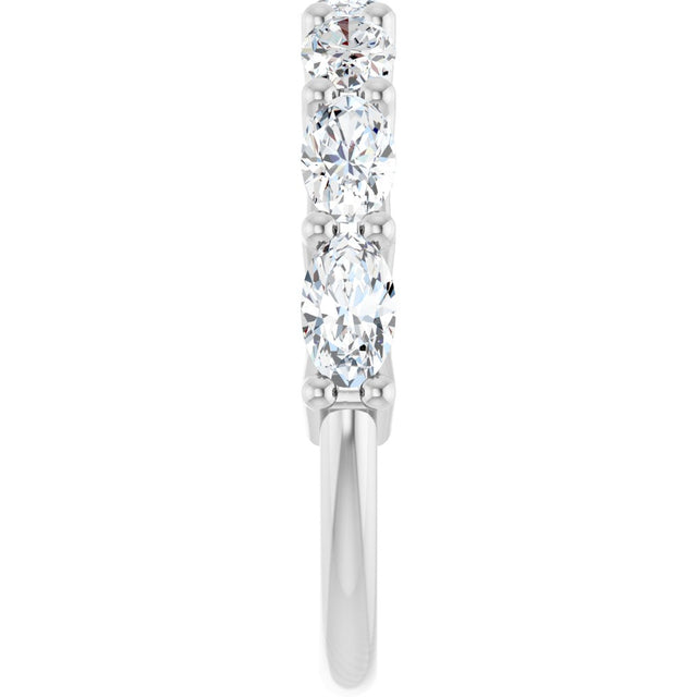 Platinum Oval Natural Diamond Shared-Prong Anniversary Band – 1 3/4–2 1/5 CTW - view 4