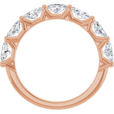 14K Gold Oval Natural Diamond Shared-Prong Anniversary Band – 1 3/4–2 1/5 CTW - Rose Gold - view 2