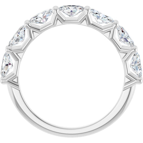 Platinum Oval Lab-Grown Diamond Shared-Prong Anniversary Band – 5x3 mm Stones (1 1/3 CTW) - view 2