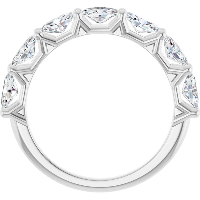 Platinum Oval Lab-Grown Diamond Shared-Prong Anniversary Band – 5x3 mm Stones (1 1/3 CTW) - view 2