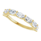 14K Gold Oval Natural Diamond Shared-Prong Anniversary Band – 1 3/4–2 1/5 CTW - Yellow Gold - view 5