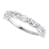 Platinum Oval Natural Diamond Shared-Prong Anniversary Band – 1 3/4–2 1/5 CTW - view 5