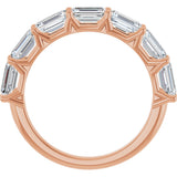 14K Gold Emerald Lab-Grown Diamond Shared-Prong Anniversary Band – 2 1/6–3 5/8 CTW - Rose Gold - view 2