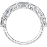 Platinum Emerald Lab-Grown Diamond Shared-Prong Anniversary Band – 2 1/6–3 5/8 CTW - view 2