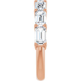 14K Gold Emerald Natural Diamond Shared-Prong Anniversary Band – 2 1/2–3 5/8 CTW - Rose Gold - view 4