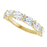 14K Gold Oval Natural Diamond Shared-Prong Anniversary Band – 1 3/4–2 1/5 CTW - Yellow Gold - view 5