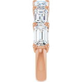 14K Gold Emerald Natural Diamond Shared-Prong Anniversary Band – 2 1/2–3 5/8 CTW - Rose Gold - view 4