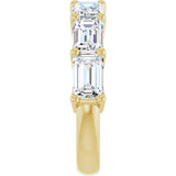 14K Gold Emerald Lab-Grown Diamond Shared-Prong Anniversary Band – 2 1/6–3 5/8 CTW - Yellow Gold - view 4