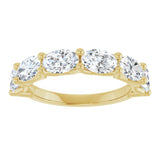 14K Gold Oval Lab-Grown Diamond Shared-Prong Anniversary Band – 6x4 mm Stones (2 1/5 CTW) - Yellow Gold - view 3