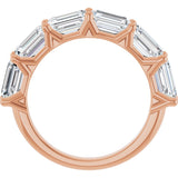 14K Gold Emerald Natural Diamond Shared-Prong Anniversary Band – 2 1/2–3 5/8 CTW - Rose Gold - view 2