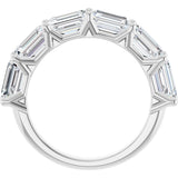 14K Gold Emerald Lab-Grown Diamond Shared-Prong Anniversary Band – 2 1/6–3 5/8 CTW - White Gold - view 2