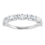 Platinum Oval Lab-Grown Diamond Shared-Prong Anniversary Band – 5x3 mm Stones (1 1/3 CTW) - view 3