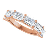 14K Gold Emerald Lab-Grown Diamond Shared-Prong Anniversary Band – 2 1/6–3 5/8 CTW - Rose Gold - view 5