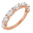 14K Gold Oval Lab-Grown Diamond Shared-Prong Anniversary Band – 5x3 mm Stones (1 1/3 CTW) - Rose Gold
