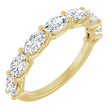 14K Gold Oval Natural Diamond Shared-Prong Anniversary Band – 1 3/4–2 1/5 CTW - Yellow Gold