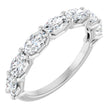 Platinum Oval Lab-Grown Diamond Shared-Prong Anniversary Band – 5x3 mm Stones (1 1/3 CTW)