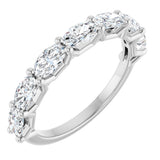 Platinum Oval Natural Diamond Shared-Prong Anniversary Band – 1 3/4–2 1/5 CTW