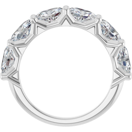 Platinum Oval Lab-Grown Diamond Shared-Prong Anniversary Band – 6x4 mm Stones (2 1/5 CTW) - view 2
