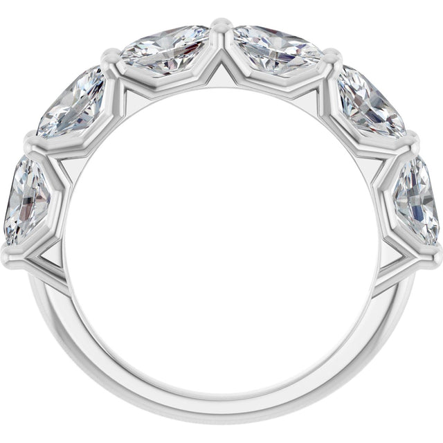 Platinum Oval Lab-Grown Diamond Shared-Prong Anniversary Band – 6x4 mm Stones (2 1/5 CTW) - view 2