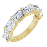 14K Gold Emerald Natural Diamond Shared-Prong Anniversary Band – 2 1/2–3 5/8 CTW - Yellow Gold