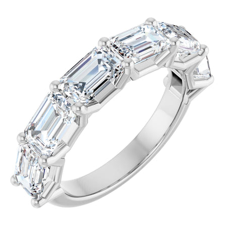 Platinum Emerald Lab-Grown Diamond Shared-Prong Anniversary Band – 2 1/6–3 5/8 CTW