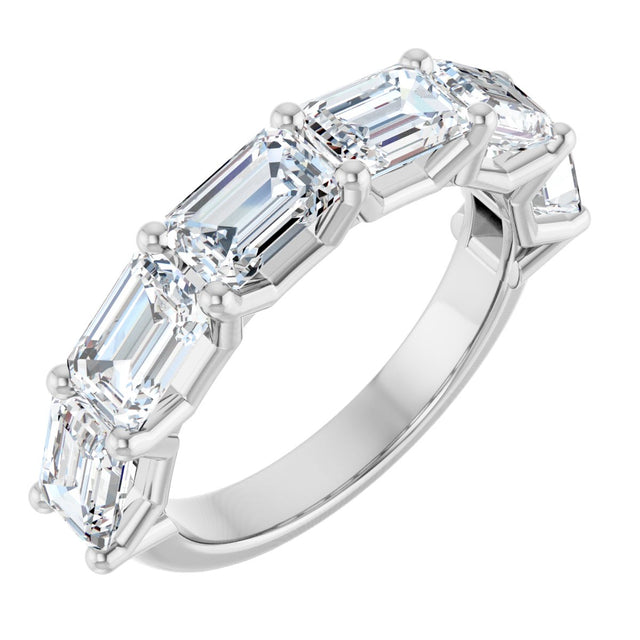 Platinum Emerald Lab-Grown Diamond Shared-Prong Anniversary Band – 2 1/6–3 5/8 CTW