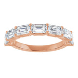 14K Gold Emerald Lab-Grown Diamond Shared-Prong Anniversary Band – 2 1/6–3 5/8 CTW - Rose Gold - view 3