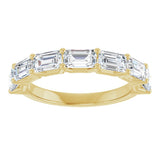 14K Gold Emerald Lab-Grown Diamond Shared-Prong Anniversary Band – 2 1/6–3 5/8 CTW - Yellow Gold - view 3