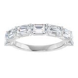 Platinum Emerald Natural Diamond Shared-Prong Anniversary Band – 2 1/2–3 5/8 CTW - view 3