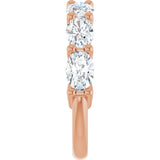 14K Gold Oval Natural Diamond Shared-Prong Anniversary Band – 1 3/4–2 1/5 CTW - Rose Gold - view 4