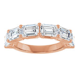 14K Gold Emerald Lab-Grown Diamond Shared-Prong Anniversary Band – 2 1/6–3 5/8 CTW - Rose Gold - view 3