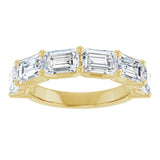 14K Gold Emerald Lab-Grown Diamond Shared-Prong Anniversary Band – 2 1/6–3 5/8 CTW - Yellow Gold - view 3