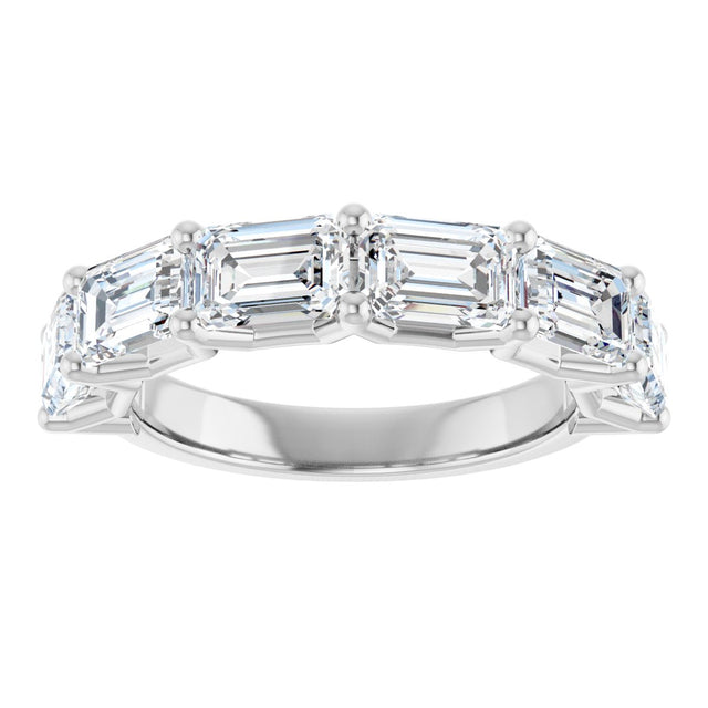 Platinum Emerald Lab-Grown Diamond Shared-Prong Anniversary Band – 2 1/6–3 5/8 CTW - view 3