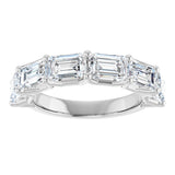 Platinum Emerald Natural Diamond Shared-Prong Anniversary Band – 2 1/2–3 5/8 CTW - view 3
