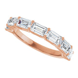 14K Gold Emerald Natural Diamond Shared-Prong Anniversary Band – 2 1/2–3 5/8 CTW - Rose Gold - view 5