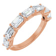 14K Gold Emerald Lab-Grown Diamond Shared-Prong Anniversary Band – 2 1/6–3 5/8 CTW - Rose Gold