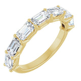 14K Gold Emerald Natural Diamond Shared-Prong Anniversary Band – 2 1/2–3 5/8 CTW - Yellow Gold