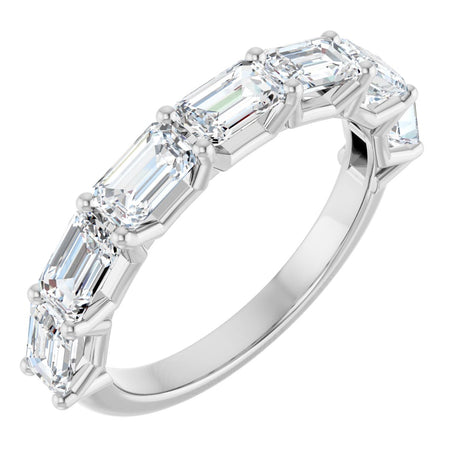 Platinum Emerald Lab-Grown Diamond Shared-Prong Anniversary Band – 2 1/6–3 5/8 CTW