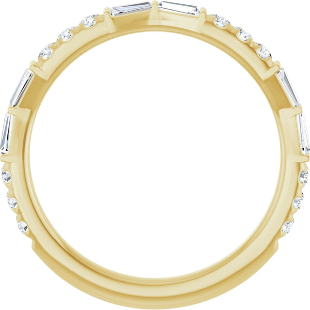 14K Gold Tapered Baguette Lab-Grown Diamond French-Set Anniversary Band – 3/8 CTW - Yellow Gold - view 2